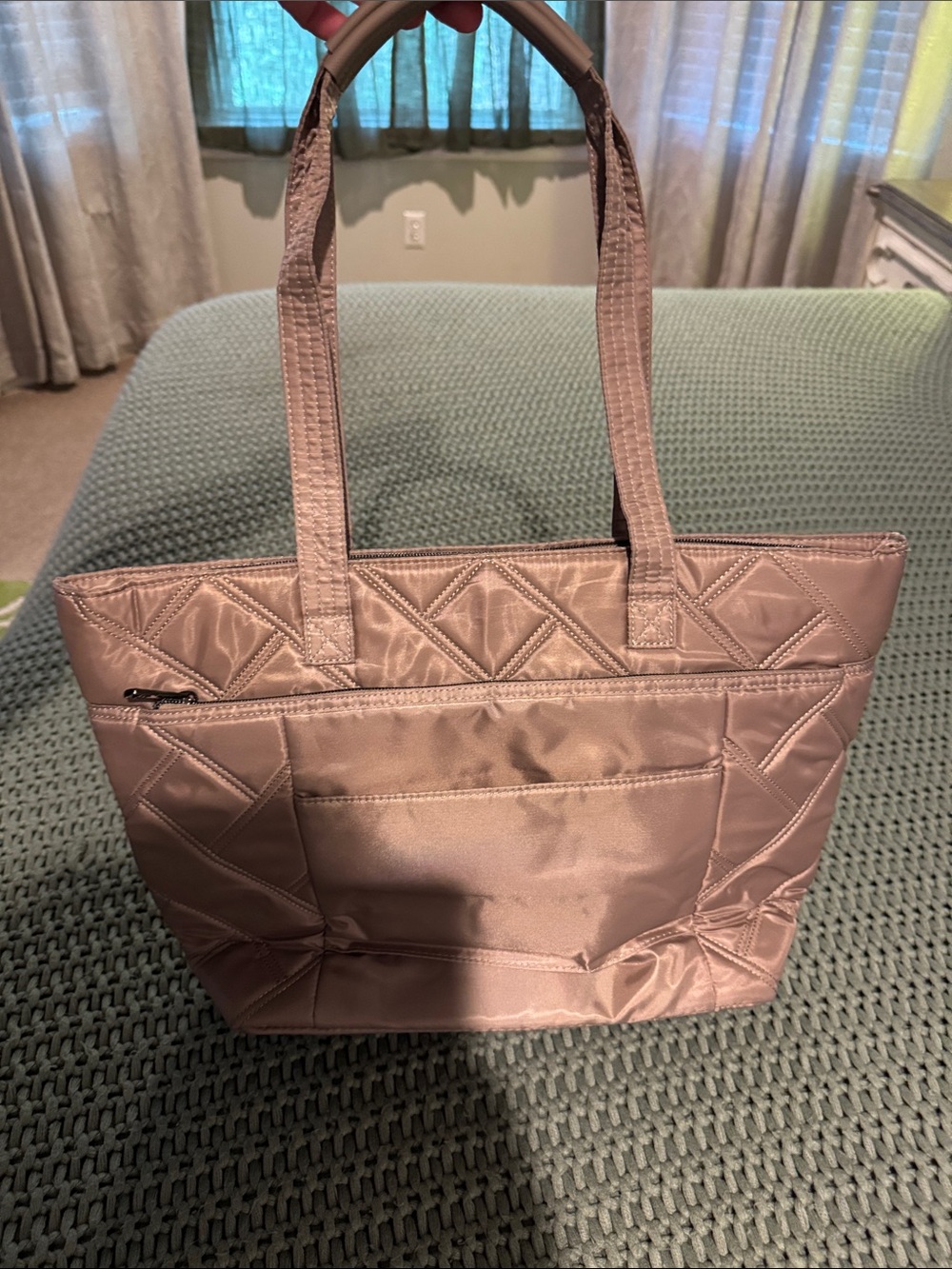 Quilted Light BiegeTote Bag - Women - Picture 9 of 9